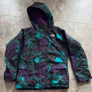 North Face-girls YL - Black, Teal, Purple filigree